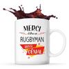 Mug - Thank You Rugby Player - Ceramic - Printed Front/Back - 325 Ml - Dishwasher Safe