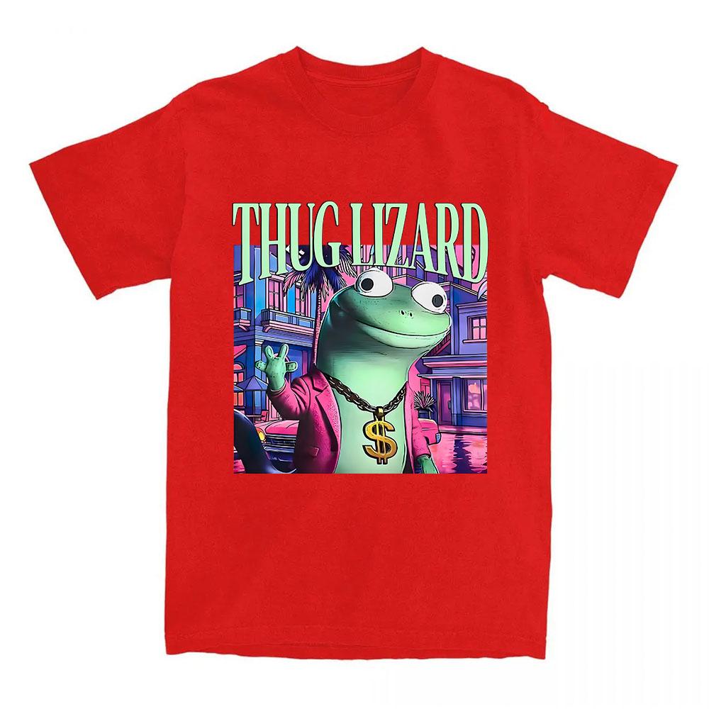 Lizard Meme T-shirt Short Sleeve Casual Female Tshirts Fashion Cotton Women Men Tee-shirt Funny Cartoon Printing Tees Female Top