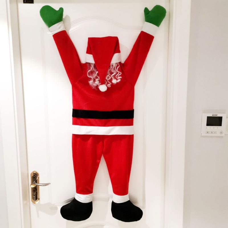 S/L Hanging Santa Claus Decoration Climbing Window Balcony Roof Chimney Climbing Santa Claus Christmas Party Outdoor Ornament