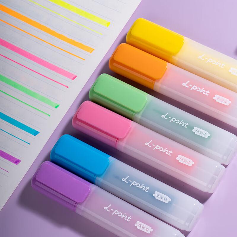 Deli SK628 Acrylic Fluorescent Marker Pen Set - 6 Colors
