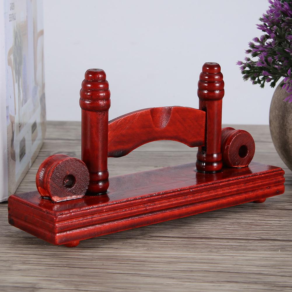 Chinese Fan Decorative Stand Handy Fan Display Holder Bamboo Folding Fan Stand(Dull-Red)