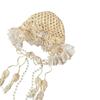 Pearl Tassel Handmade Knitted Headgear Female Summer And Autumn Hollow Sweet Travel Photo Versatile Face Small Headgear