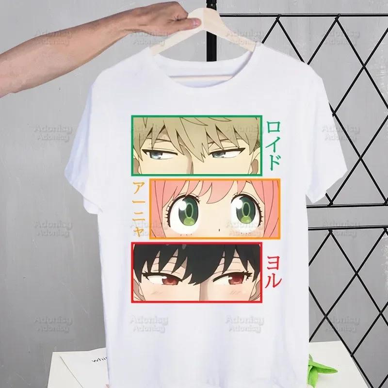 Japanese Anime Spy X Family Anya T Shirt Men Retro Washed Tops Tees Harajuku Tshirt Streetwear Hip Hop Male T-shirts