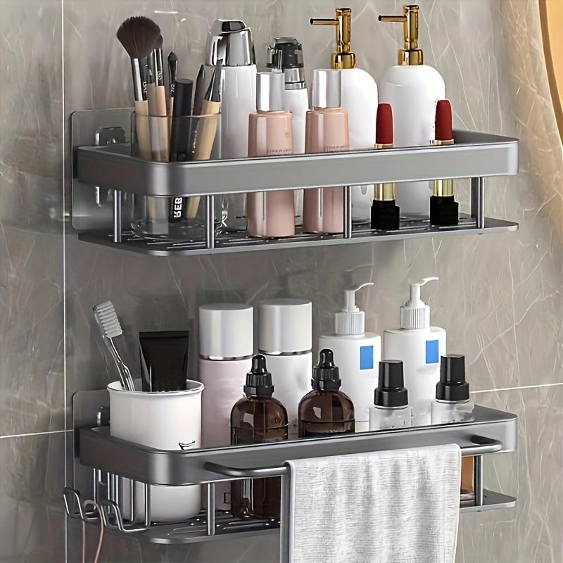 2PCS Bathroom Shelf Makeup Storage Organizer No Drill Wall Shelf Aluminum Alloy Shampoo Rack Shower Shelf Bathroom Accessories