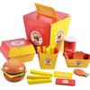 Simulation Wooden Hamburger Fries Fast Food Mdeol Set Kids Pretend Play