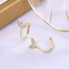 Female Cute Fish Tail White Zircon Hoop Earrings For Women Vintage Gold Color Ear Buckle Wedding Jewelry Valentine's Day Gifts