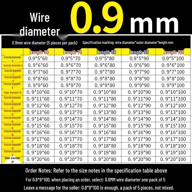 Universal Y-Type Compression Spring, 0.2-2.0mm Wire Diameter, Small Pressure Return Spring