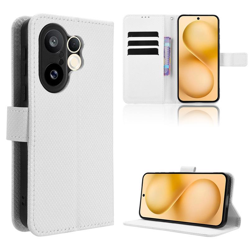 Plain Leather Flip Wallet Case For Vivo X200 FE 5G Magnetic Book Cover Holder Capa Coque Fundas Shell
