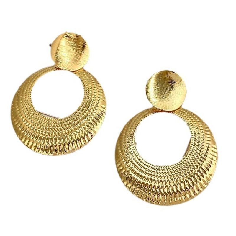 

Геометрические серьги-пусеты в виде круга, эффектные круглые серьги-кольца, серьги-пусеты из сплава, свадебные аксессуары, украшения для женщин