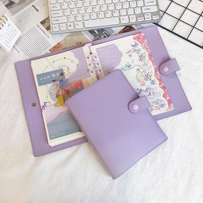 A5 A6 nachfüllbares Leder-Planer-Notizbuch mit 6-Ring-Bindung, PU-Weichcover, Multifunktionales Lochblatt-Design