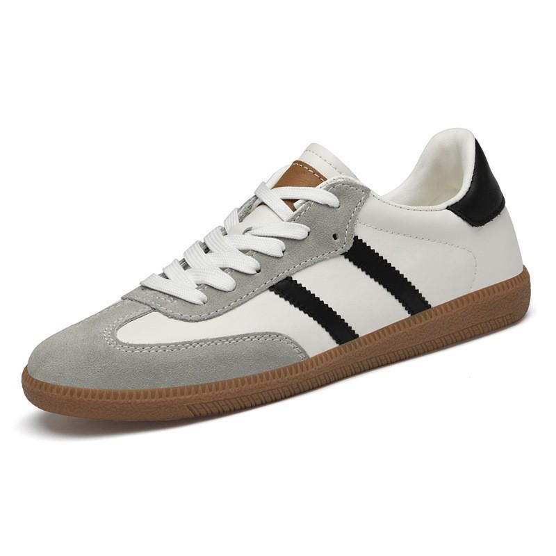 Men's Korean Style Low-Top Genuine Leather Canvas Board Shoes: Casual Flat Bottom Sports Shoes for Spring & Autumn