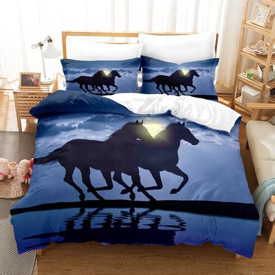 3DEnsembles de literie Cheval Housse de couette avec taie d'oreiller Twin Full Queen King Linge de lit Housse de couette