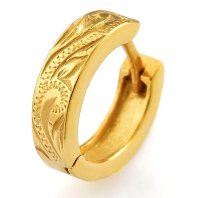Silver Hoop Hawaiian Sold Individually Gold Pi0531-gd [Brand Name 2PIECES] Accessory, Earrings, Unisex, Style, (single Earring),