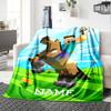 Custom Name Minecraft Theme Printed Blanket - Perfect for Couch, Bed, Travel & Outdoor Use | Machine Washable, Cozy & Durable.