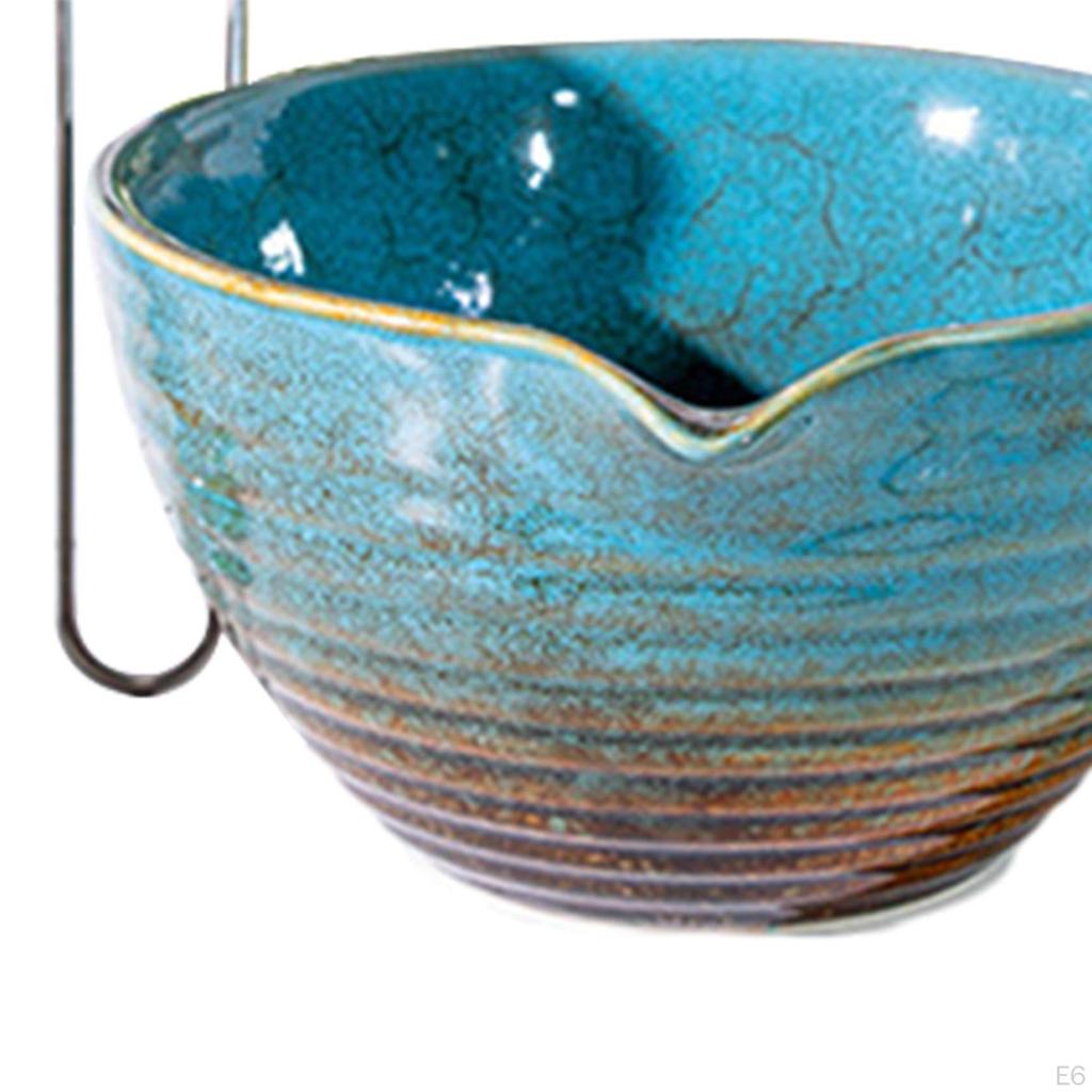 5-teiliges Matcha-Set: Schale mit Ausguss, handgefertigter Schneebesenhalter, japanisches Set