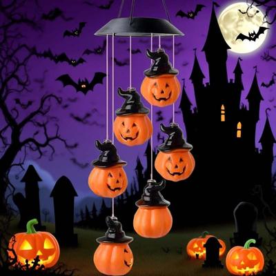 Solar Halloween Lichterketten Totenkopf Geist und Kürbis Köpfe Outdoor Horror Dekorationen für Garten Hof Terrasse Spukhaus Dekor