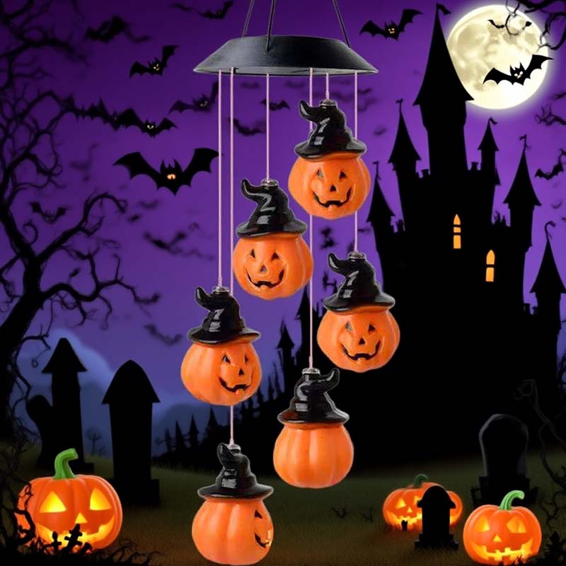 Solar Halloween String Lights Skull Ghost and Pumpkin Heads Outdoor Horror Decorations for Garden Yard Patio Haunted House Decor