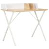 Desk In White and Natural Finish 80 X 50 X 84 Cm