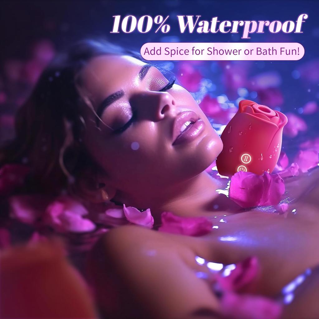 Sex Toys Rose Dildo Vibrator - Upgraded Adult Toys with 5 Sucking & Vibrating Modes for Women Clitoral Nipple, Rose Sucker Sex Toy Clitoral G Spot
