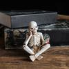 Reading Skull Figure Resin Statue Skeleton Reader with Book for Adding Character To Bookshelves and Office