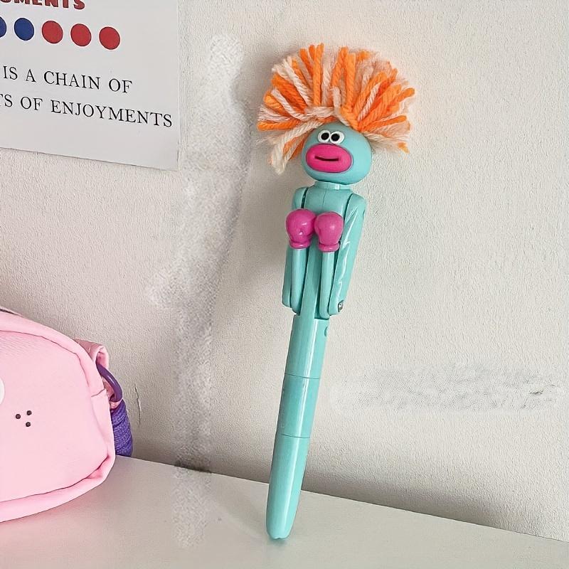 1pc Funny Exploding Hair Boxing Ballpoint Pen - Creative Knock Pen, 1.0mm Black Refill, Funny Birthday Gift
