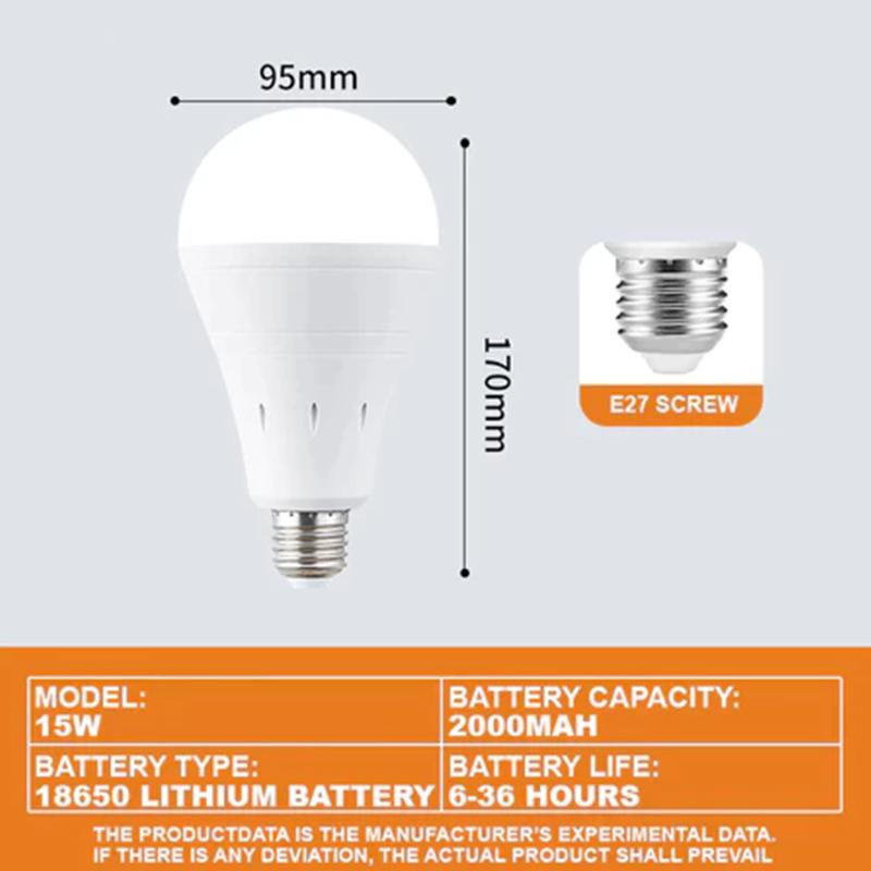 9W 15W Emergency Light Bulb Portable Rechargeable Lighting Bulb With Hook E27 Led Energy-Saving Lamps For Camping Night Fishing