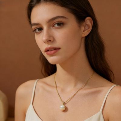 Elegant Simulated Pearl Women Pendant Necklace for Engagement Party Charming Accessories Fashion Daily Versatile Jewelry