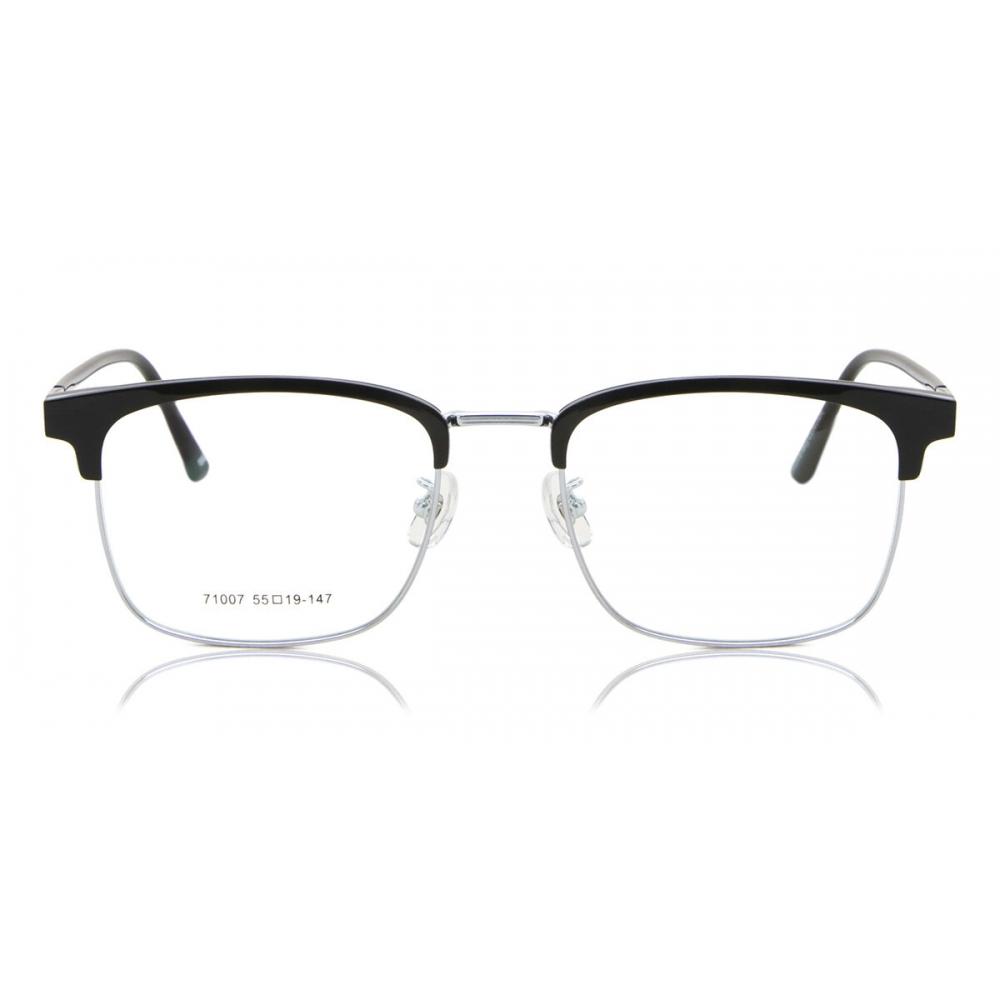 

Full Rim Browline Black Silver Smartbuy Collection Hezzy 71007 C13 Fashion Unisex Eyeglasses Black Silver/55