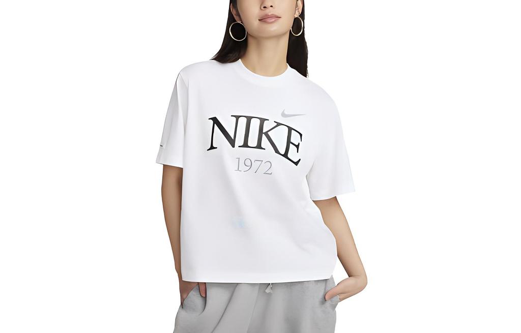 Nike Drop Shoulder Sleeve T Shirt Women's White FQ6601-100
