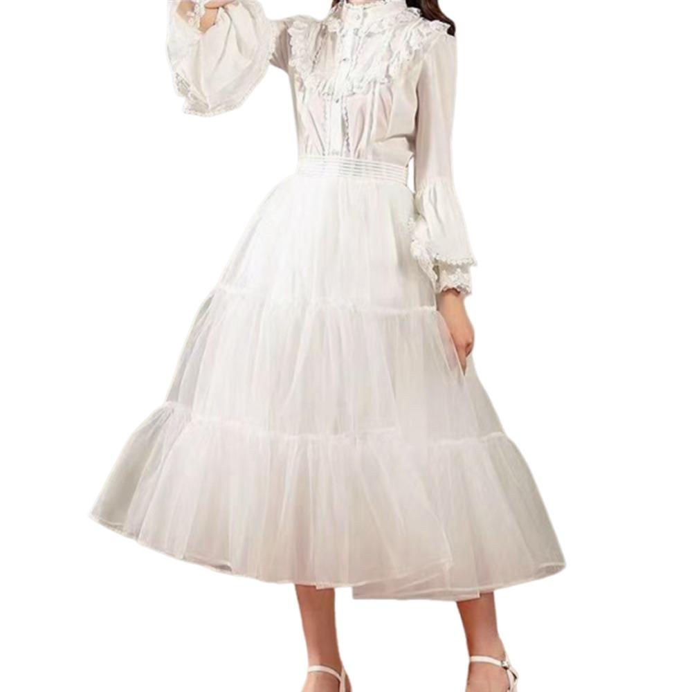 Lolita Spodnička Bílá Krinolínová Sukně Módní Svatební Spodničky Párty Šaty 2 layers 80cm white