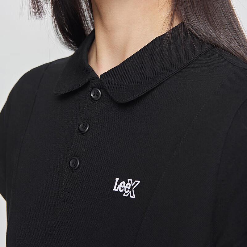 Lee Women's Slim-Fit Black Polo Midi Dress