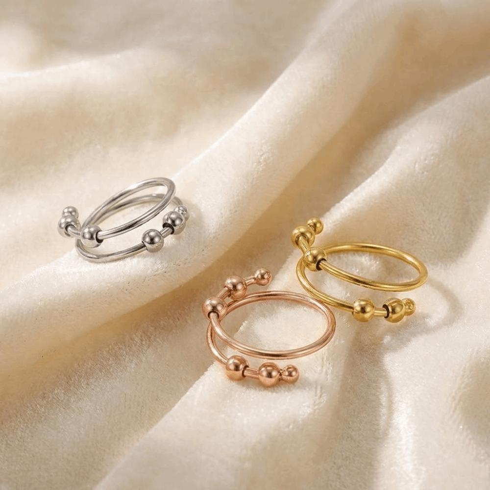 Open Design Spinner Ring Rotating Freely Adjustable Finger Ring Fashion Anti Stress Jewelry School