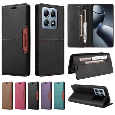 Leather Phone Case for Xiaomi Mi 15 Ultra 14T 13T 12T 11T Pro Magnetic Flip Wallet for Mi Poco X7 X6 X5 F7 F6 Pro X3 Card Cover