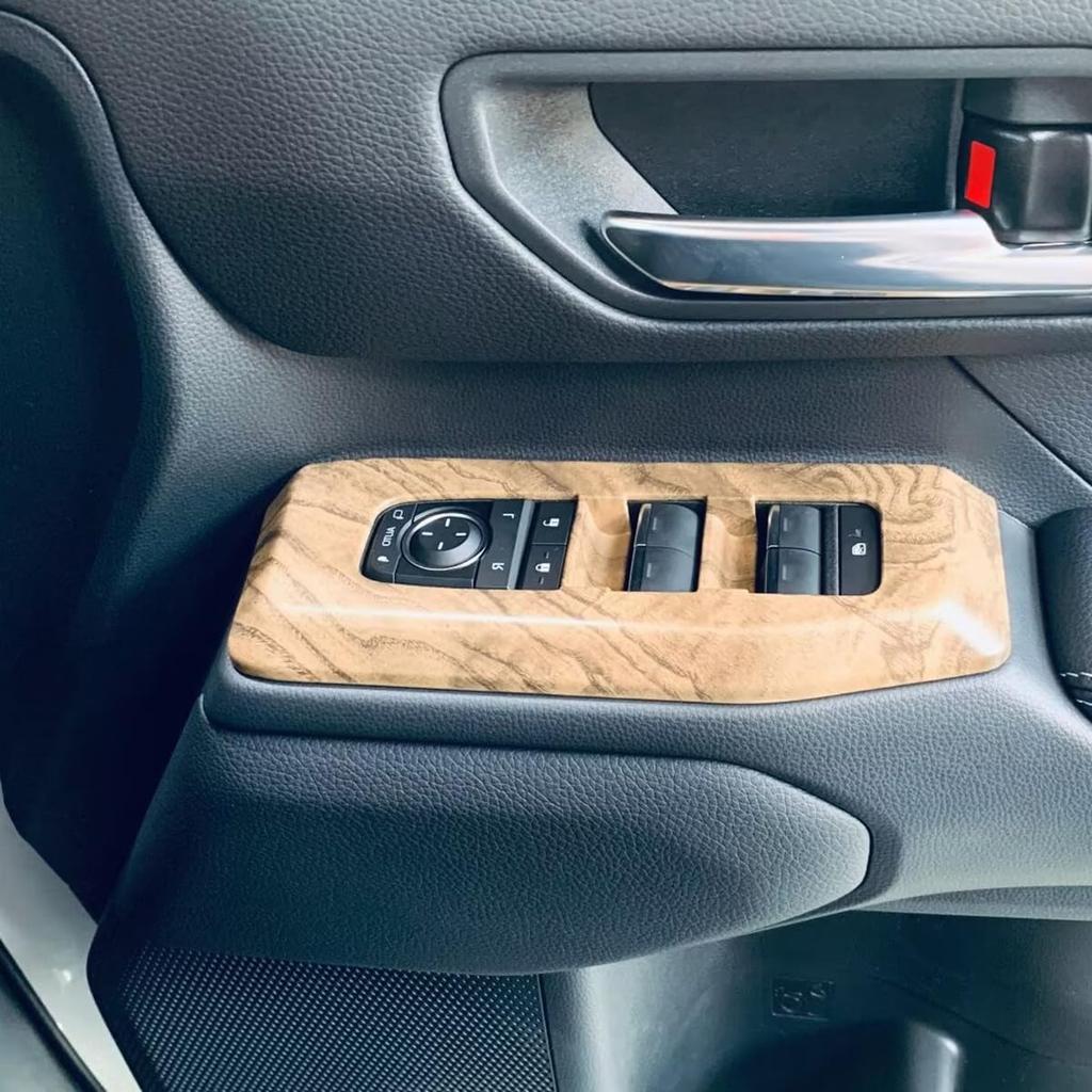 RUIQ Toyota Land Cruiser 250 Series Interior Door Window Button Switch Panel Cover Specially Designed for the Toyota Land Cruiser 250 Wood Garnish,