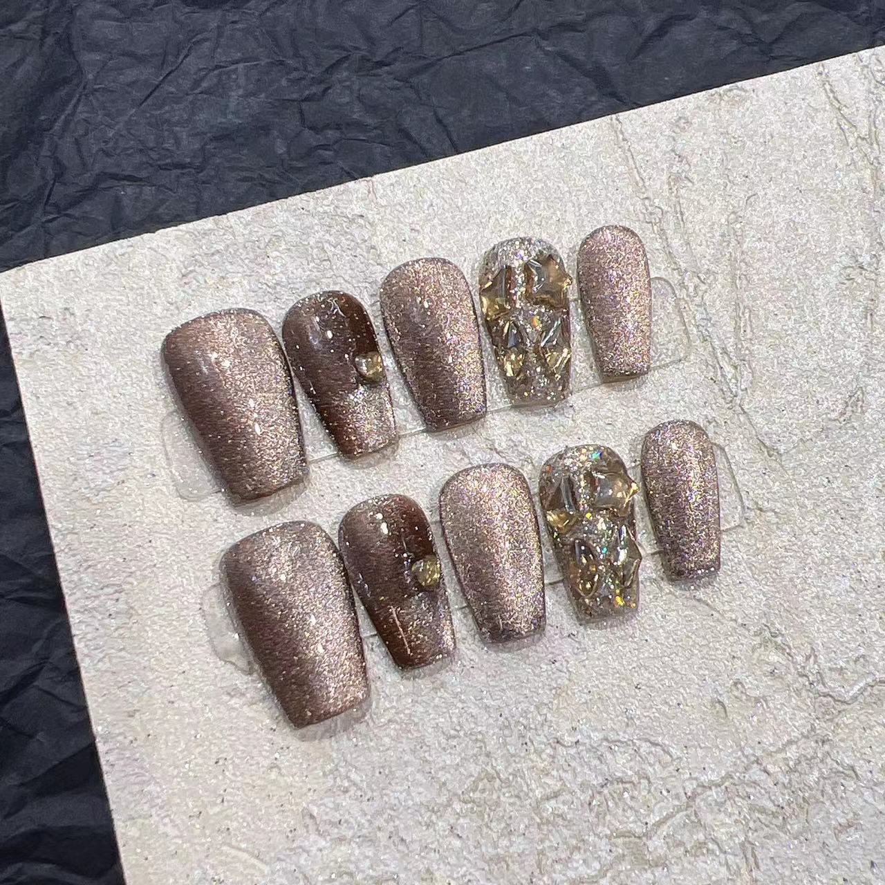 

Ношение доспехов, маникюр ручной работы, накладной ноготь, японский цвет шампанского, кристалл, камень, кошачий глаз, фейерверк, одежда, доспехи Large L