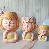 Resin Fairy Flowerpot Girl Statue Succulent Planter Pot Face Planters Pots  Office