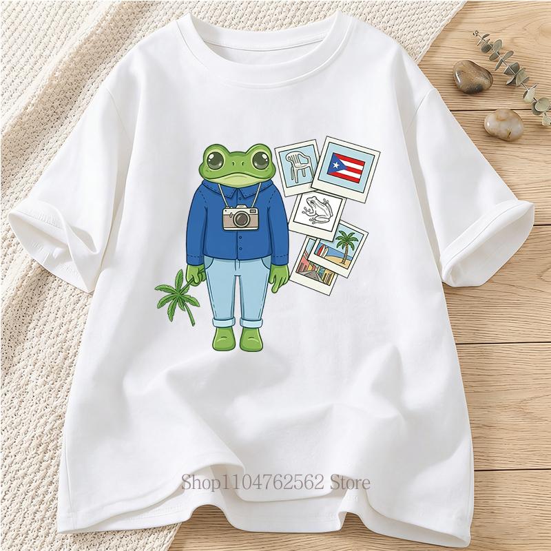 

Green Frog Graphic Print Tshirts Women Unisex Summer Casual Fashion Funny Streetwear High Quality ONeck Short Sleeve Tops Tees S