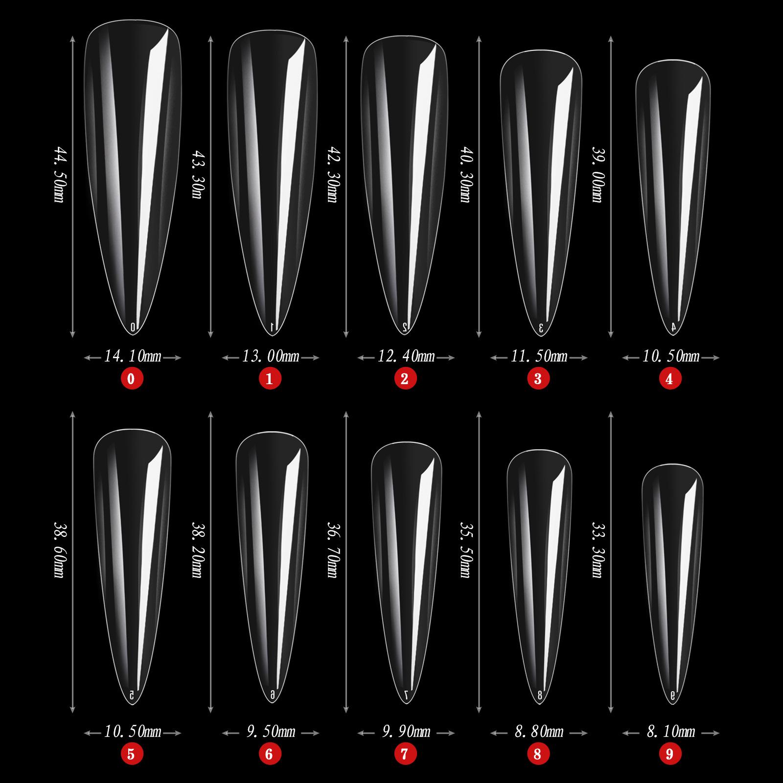 

Пакет из 500 штук натуральных заостренных типсов для наращивания ногтей для салонного маникюра