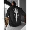 European Size Men's Gothic Geometric Print T-Shirt, Casual Street Style, Round Neck, Loose Fit