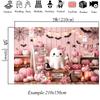 Mocsicka Pink Pumpkin Party Backgrounds For Photographs Halloween Baby Shower Backdrops Decorations Photo Studio Shooting Props