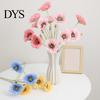Low Maintenance Faux Petals 5 Heads Artificial Poppies Flowers with Stems, Silk Fake Flowers, Orange Floral Arrangement Bouquet for Wedding