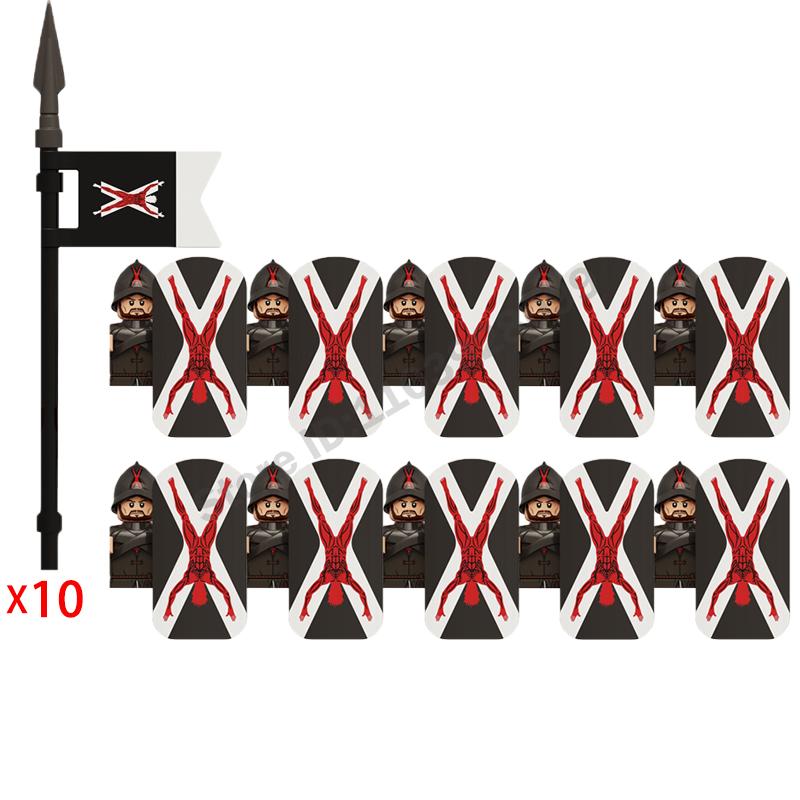 Mittelalterliche Actionfiguren Baustein Burg Miliz Tempelritter Römischer Infanteriesoldat Kreuzritter Spartaner Krieger Ziegelstein