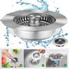 3 in 1 Kitchen Sink Filter Mesh Sewer Strainers Stainless Steel Bathroom Floor Drains Catcher Waste Drain Hole Filter Screen
