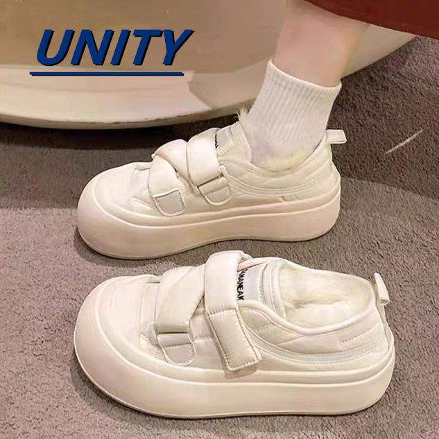 

Campus bread shoes Velcro warm wool cotton shoes women s 2025 winter velvet new versatile thick baseplate shoes 40 слоновая кость