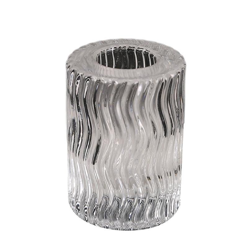 

Modern Clear Glass Holder European crystal Stand Candlestick Perfect for Parties and Christmas Decorations