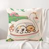Korean Line P-Puppy Cushion Cover Summer Coolness Linen Fabric Double-Sided Printing Pillow Case Sofa Home Decor Gift
