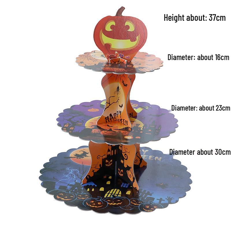 Zestaw zastawy stołowej na imprezę tematyczną Halloween: Obrus dyniowy, Talerzyki i kubki jednorazowe
