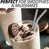 FAIS DU 304 Stainless Steel Straws Reusable Straight Bent Metal Drinking Straw With Cleaner Brush Set Party Bar Accessory