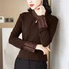 Temperament Embroidered Stand Collar Chinese Style Women's Chinese Retro Literary Long-sleeved Autumn and Winter Bottoming
