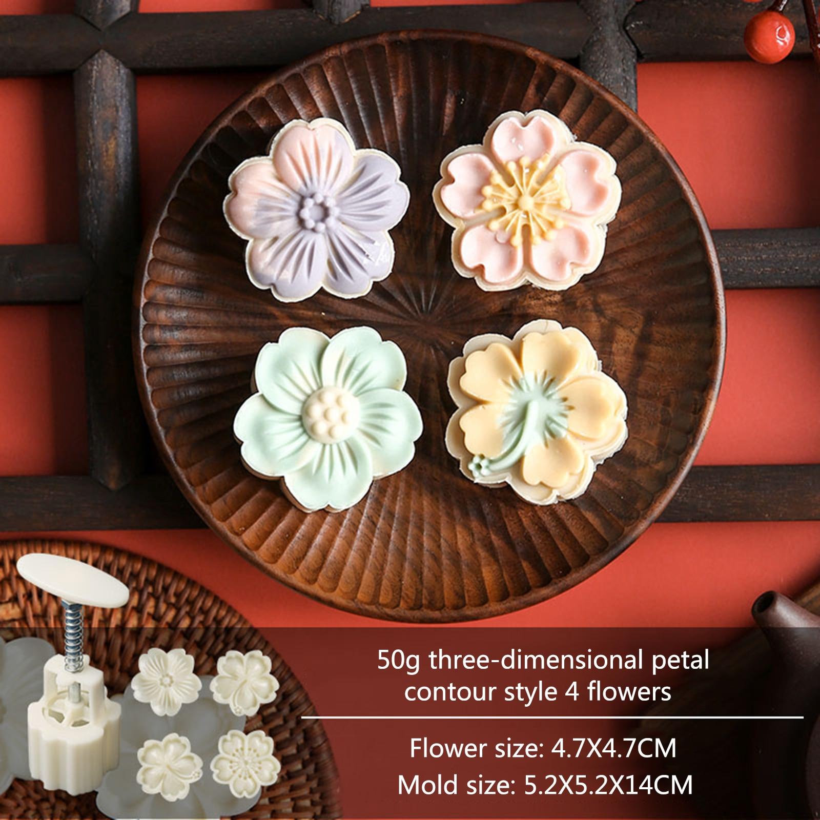 

Water Leaves 4 Pieces of Six-sided 63g Moon Cake Mold